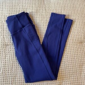 Blue Ribbed Leggings by Zella